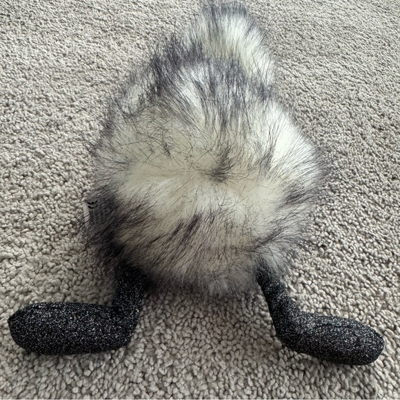 Jellycat London Dazzle Pom Pom Bird Ostrich Black & White Glitter - Picture 7 of 12
